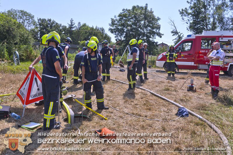 20240710_Aufwendige Menschenrettung aus Kanalsystem in Oberwaltersdorf  Foto: Stefan Schneider BFKDO BADEN