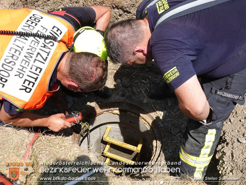 20240710_Aufwendige Menschenrettung aus Kanalsystem in Oberwaltersdorf Foto: Stefan Schneider BFKDO BADEN