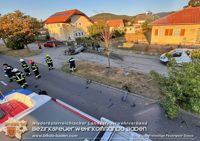 20240811_Fahrzeugüberschlag im Ortsgebiet von Sooss  Foto: Freiwillige Feuerwehr Sooss