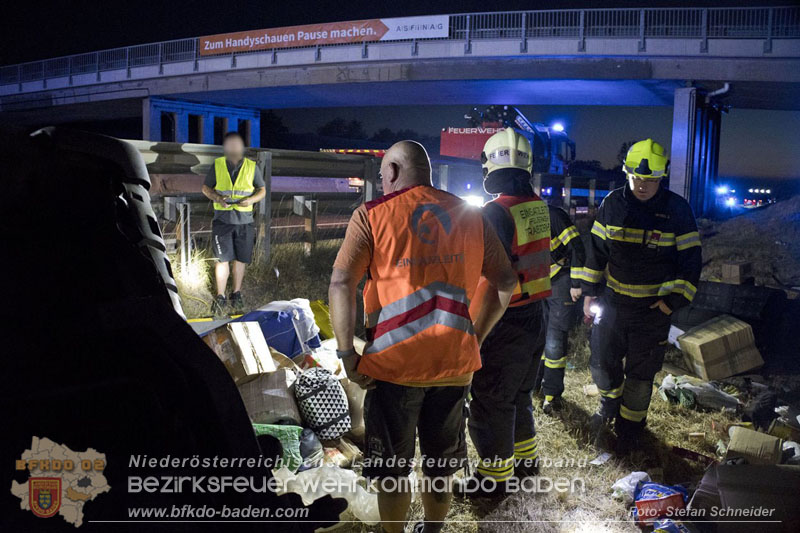 20240908_Kleinbus verunfallt auf der A2 bei Traiskirchen - acht Verletzte und ein Todesopfer Foto: Stefan Schneider BFKDO BADEN