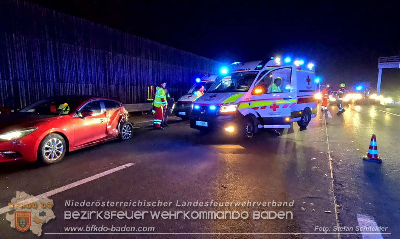 20241219_Personenrettung nach Verkehrsunfall auf der A2 bei Baden Foto: Stefan Schneider BFKDO BADEN 